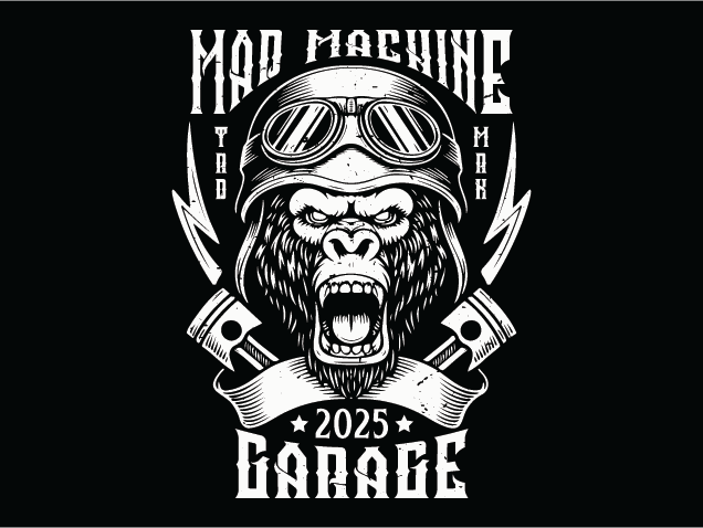 Mad Machine Free SVG File for Members – Customized Garage logo design