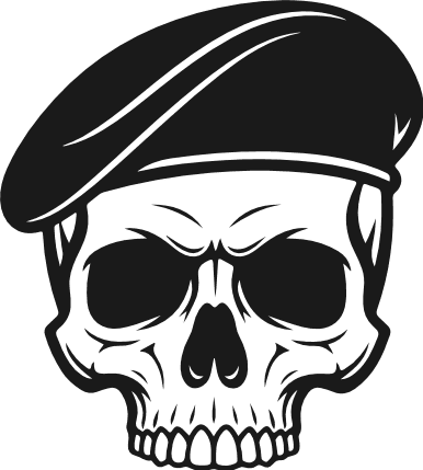 Military Skull wearing a beret Free SVG File for Members – skull clipart