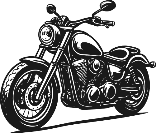 Chopper Motorcycle silhouette Free SVG File for Members – Classic Cruiser Bike Clipart