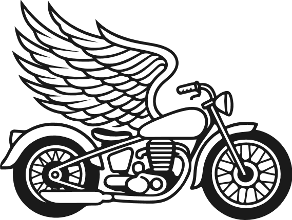 Motorcycle with Wings Free SVG File for Members – winged bike clipart
