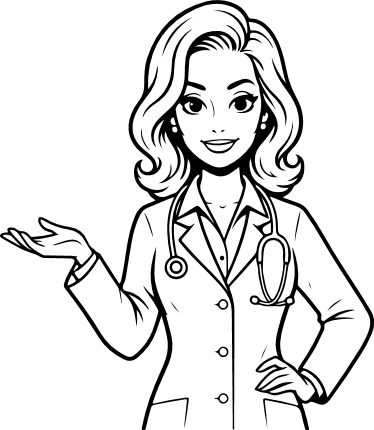 Smiling Nurse with Raised Palm Gesture Free SVG File for Members – Nurse with stethoscope clipart