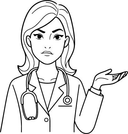 Frustrated Nurse with Raised Palm Gesture Free SVG File for Members – Nurse clipart