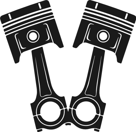 Engine Pistons Silhouette Free SVG File – Automotive parts piston clipart image
