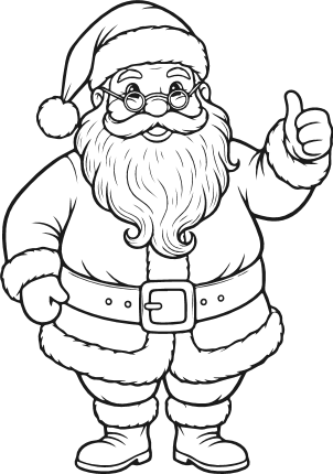 Santa Claus with glasses and thumbs up sign Free SVG File for Members – Christmas, Santa clipart