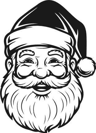 Happy Santa Claus Face Free SVG File for Members – Christmas, Santa clipart