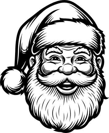 Santa Claus smiling face Free SVG File for Members – Christmas Decor, Santa clipart