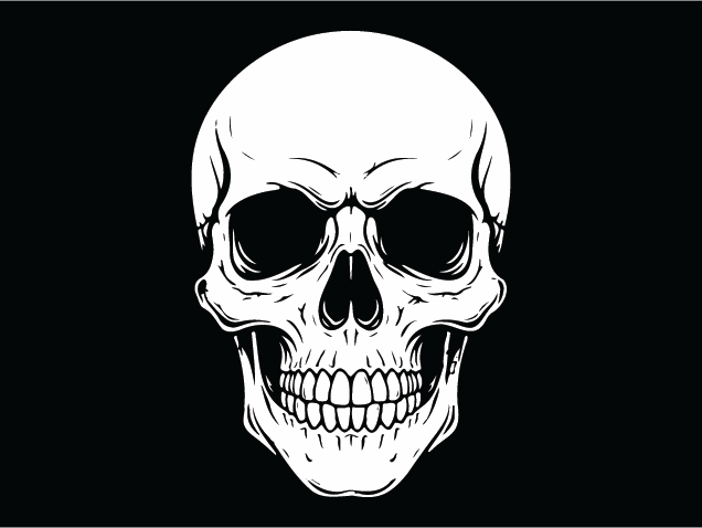 Creepy Skull Free SVG File for Members – Halloween skull clipart image