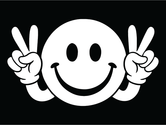 Smiley Face with hand peace sign Free SVG File for Members – Emoji clipart