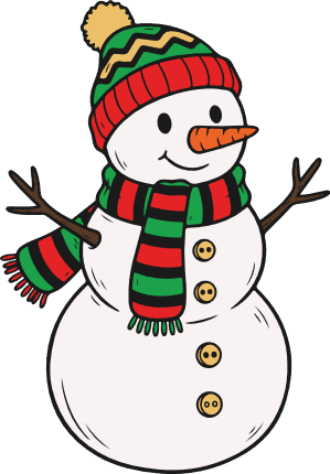 Cute Snowman with a hat and scarf Free SVG File for Members - snowman clipart
