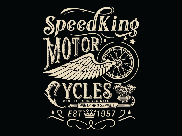 Speedking Motor Cycles Free SVG File for Members – Parts and Service shop logo