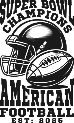 Super Bowl Champions Free SVG File for Members – Customized American football hoodie design