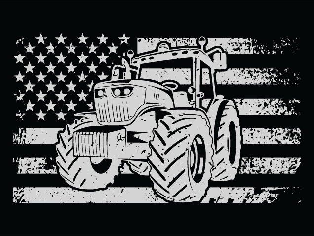 Distressed Tractor and USA Flag background Free SVG File for Members – Farmer Tractor clipart
