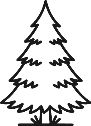 Minimalist Tree outline Free SVG File – Hand Drawn spruce tree clipart image