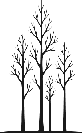 Bare winter trees silhouette Free SVG File for Members – tree clipart image