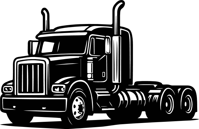 Semi Truck silhouette Free SVG File – Classic Big Rig clipart image