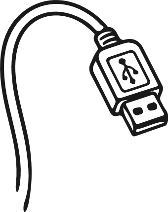USB Cable Free SVG File for Members – Simple USB Connector Clipart
