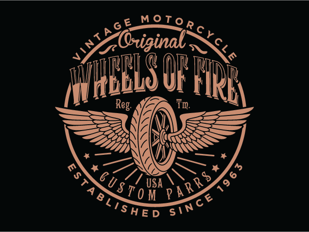 Vintage Motorcycle, Wheels of Fire Free SVG File for Members – Custom parts shop logo