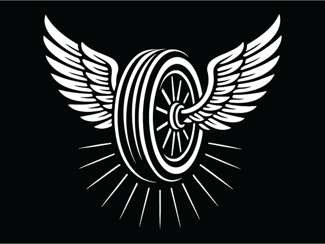 Winged Motorcycle Wheel Free SVG File for Members – Tire with Wings clipart