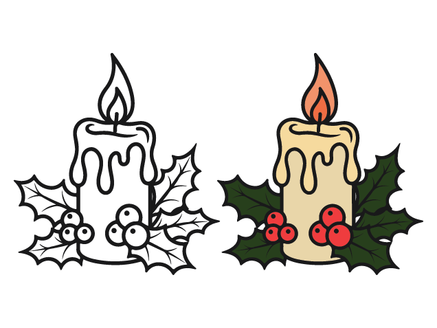Burning Candle with holly berries Free SVG File for Members – Christmas candle clipart