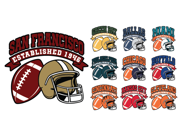 San Francisco Football mascot Free SVG File Bundle for Members – Personalized football design