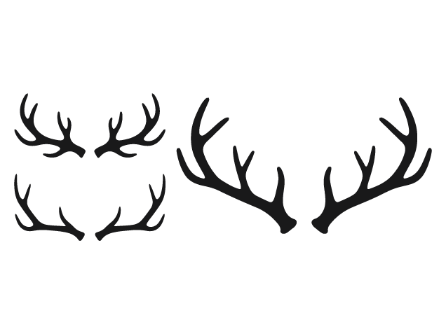 Deer antlers silhouette Free SVG file bundle for members - Hunting sticker, Antlers Clipart