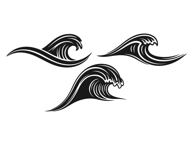 Ocean Waves Silhouette Free SVG File Bundle for Members – sea waves clipart