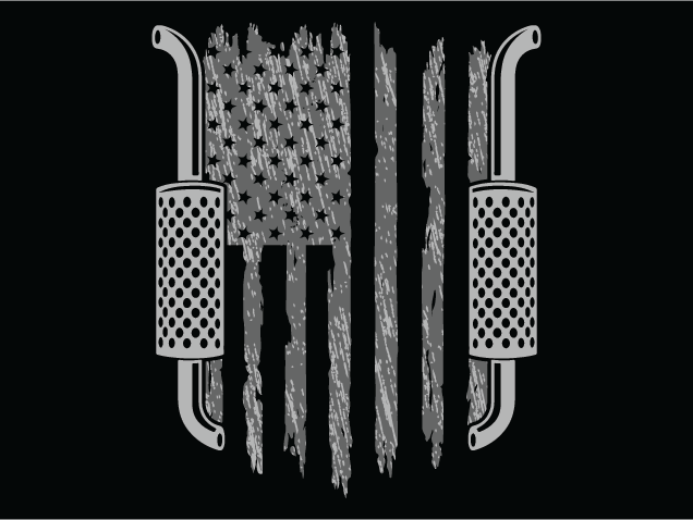 American Flag Diesel Exhaust Free SVG File for Members – Patriotic Truck Silencer Design