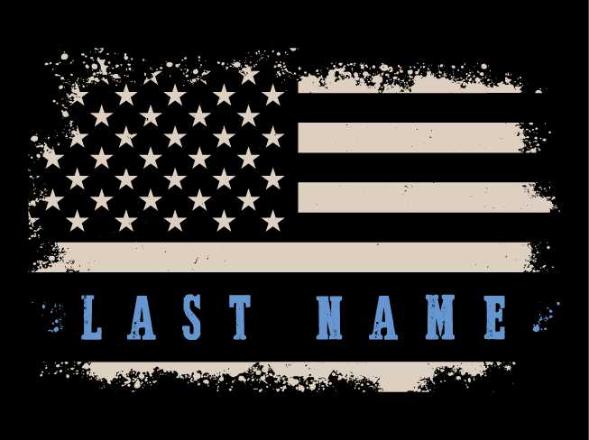 Distressed American Flag split monogram frame Free SVG File for Members – Customizable patriotic name design