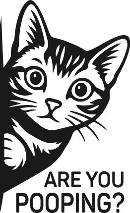 Are You Pooping? Free SVG File for Members – Cat peeking, funny bathroom quote