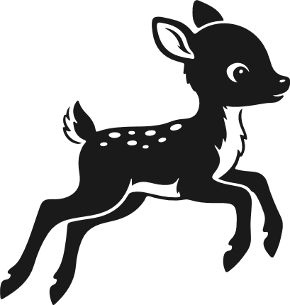 Cute Baby Deer running silhouette Free SVG File for Members – fawn clipart image