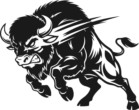 Buffalo Charging silhouette Free SVG File for Members – Fierce Running Buffalo clipart