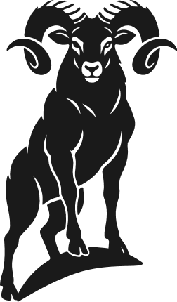 Strong Standing Ram with Curled Horns silhouette Free SVG File for Members – Ram Zodiac
