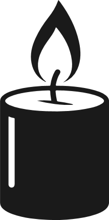 Minimalist Burning Candle silhouette Free SVG File – Candle clipart