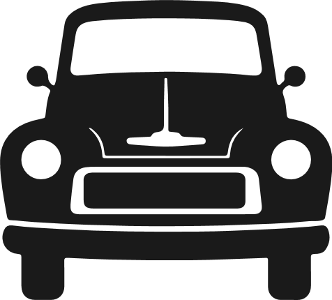 Vintage Truck Front View silhouette Free SVG File – retro car clipart