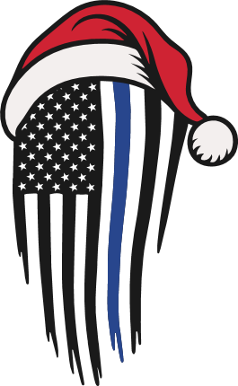 American Police Flag with Santa hat Free SVG File for Members – Patriotic Christmas clipart