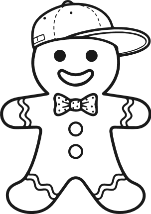Gingerbread man with a cap Free SVG File – Cool Christmas Cookie clipart