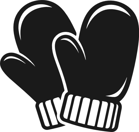 Winter Mittens silhouette Free SVG File – Cozy Christmas Gloves clipart
