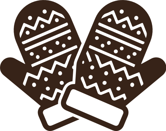 Winter Mittens silhouette Free SVG File – Cozy Patterned Christmas Gloves clipart