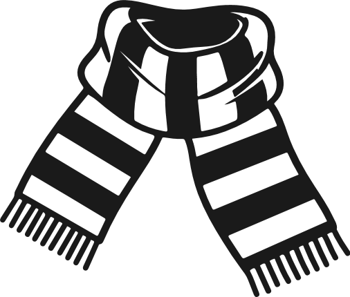 Striped Scarf silhouette Free SVG File – Cozy Winter Scarf Clipart image