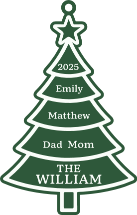 Christmas Tree ornament Free SVG File for Members – Personalized family name design