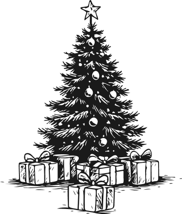 Christmas Tree and gifts Free SVG File for Members – Christmas tree clipart