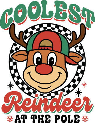 Coolest Reindeer At The Pole Free SVG File for Members – Christmas quote