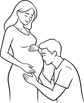 Expecting parents, father touching baby bump Free SVG File – pregnancy clipart