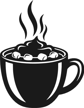 Hot Cocoa Cup silhouette Free SVG File – Cozy mug with whipped cream clipart