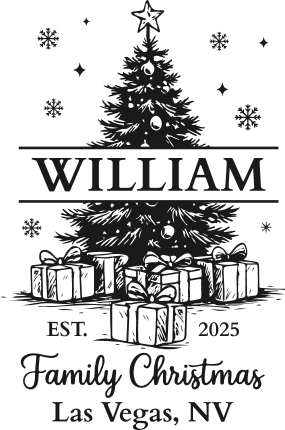 Christmas Tree Split Monogram Frame Free SVG File for Members – Personalized family name design