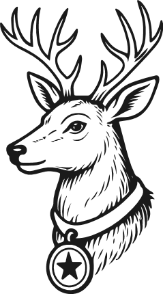 Majestic reindeer with star necklace Free SVG File - wild animal deer clipart image