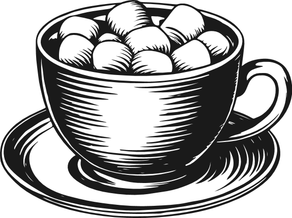 Hot Cocoa Cup with marshmallows Free SVG File – winter warm beverage clipart