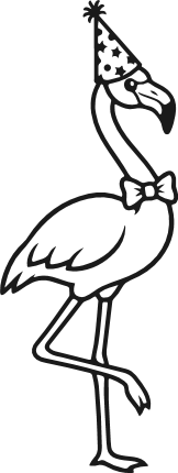 Party Hat Flamingo with a bow tie Free SVG File for Members – flamingo clipart