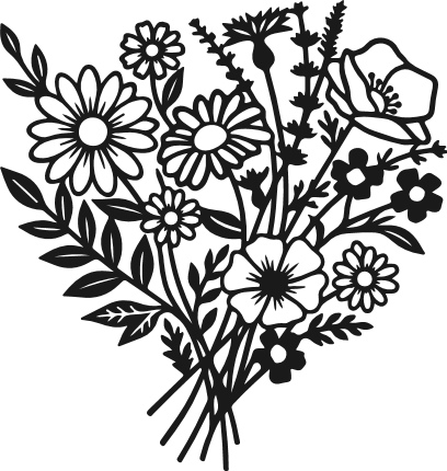 Wildflower Bouquet Free SVG File for Members – decorative flowers clipart image