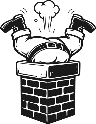 Funny Santa Stuck in Chimney Free SVG File – Christmas Chimney Mishap clipart